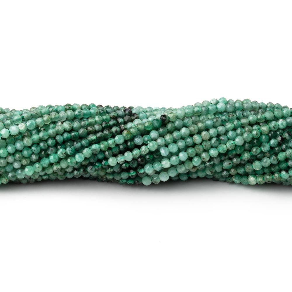 2mm Brazilian Emerald Micro Faceted Round Beads 13 inch 190 pieces - Beadsofcambay.com