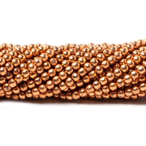 2mm Bright Copper plain round Beads 8 inch 104 pieces - Beadsofcambay.com