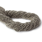 2mm Champagne Metallic plated Pyrite micro faceted rounds 12.5 inch 170 pieces - Beadsofcambay.com