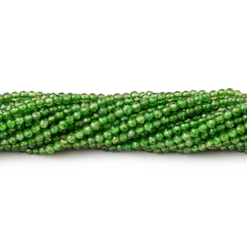 2mm Chrome Diopside Micro Faceted Round Beads 12.5 inch 166 pieces - Beadsofcambay.com