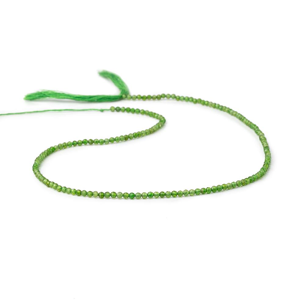 2mm Chrome Diopside Micro Faceted Round Beads 12.5 inch 166 pieces - Beadsofcambay.com