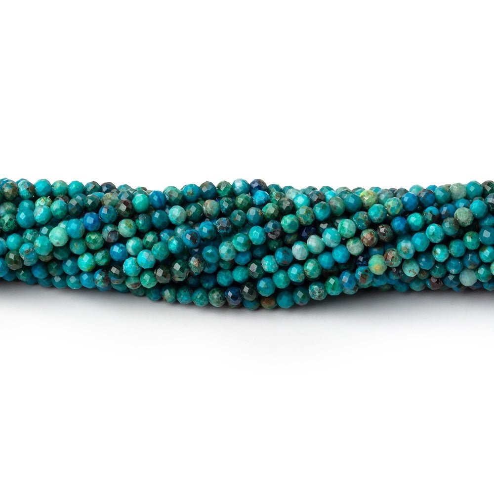2mm Chrysocolla Micro Faceted Round Beads 12.5 inch 168 pieces