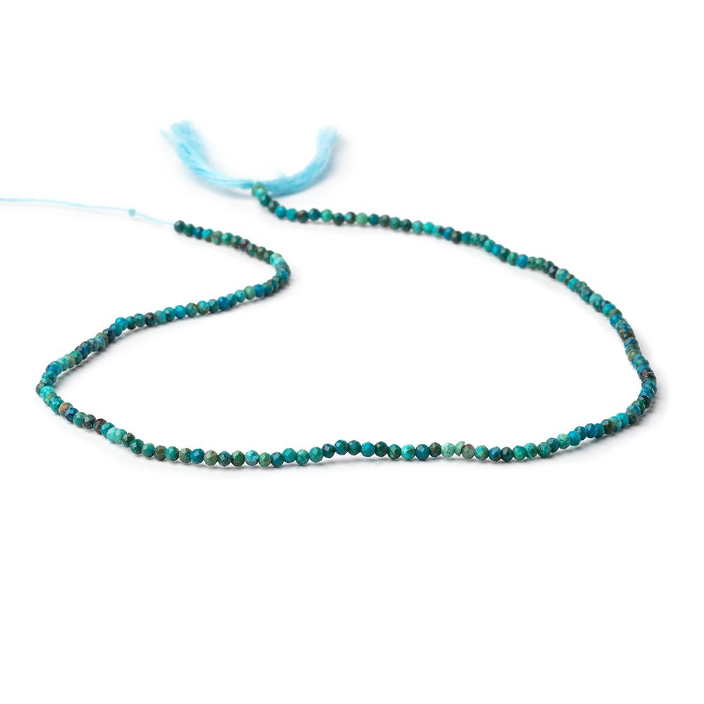 2mm Chrysocolla Micro Faceted Round Beads 12.5 inch 168 pieces - Beadsofcambay.com