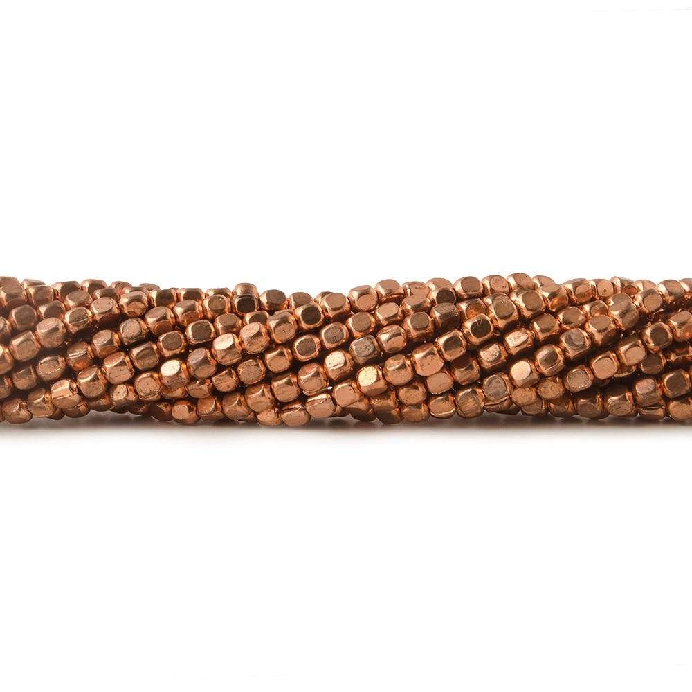 2mm Copper Plain Cube 8 inch 94 pcs - Beadsofcambay.com