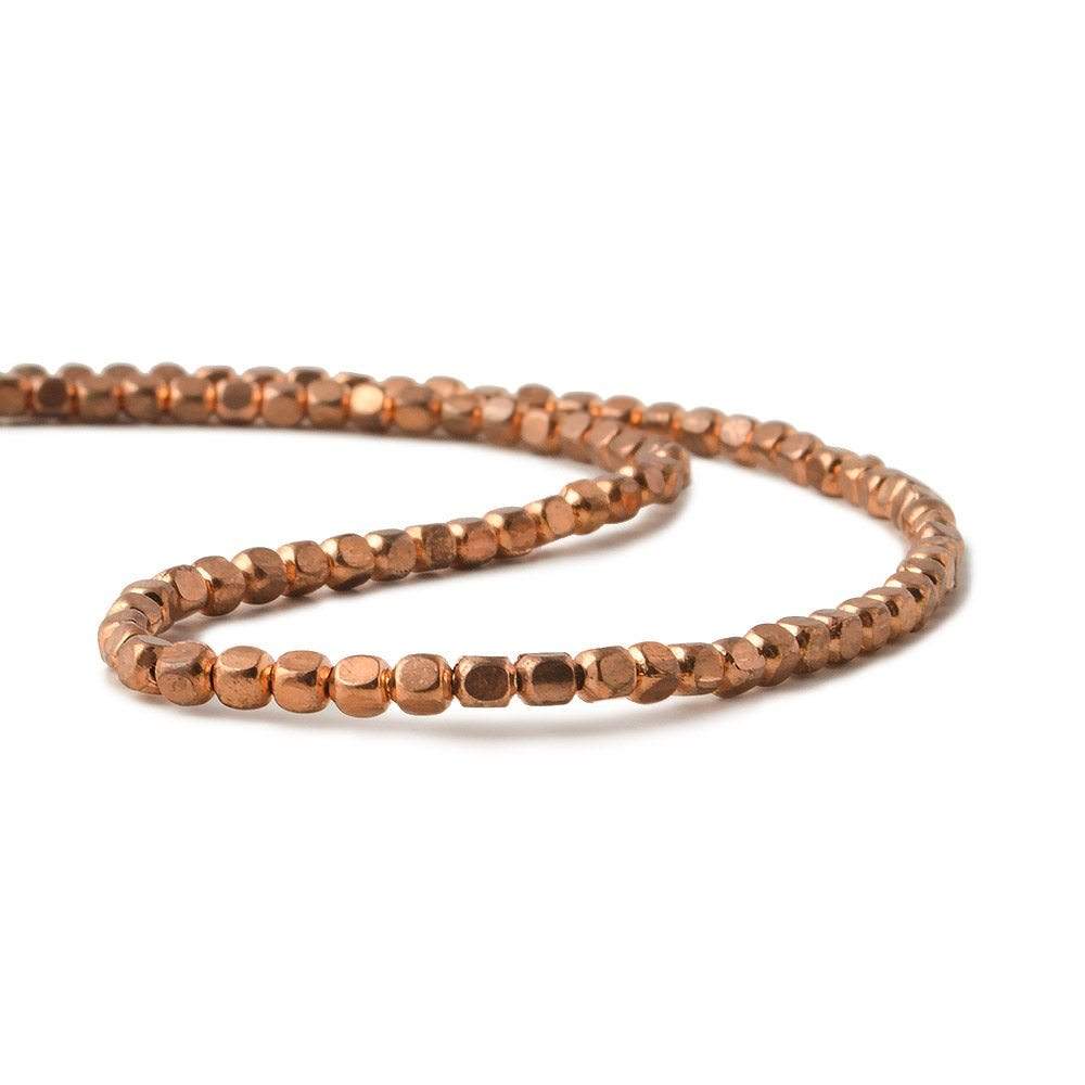 2mm Copper Plain Cube 8 inch 94 pcs - Beadsofcambay.com