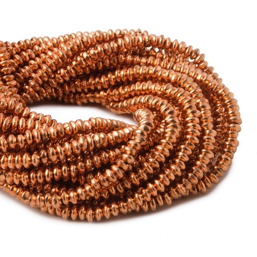 2mm Copper Rondelle 8 inch 154 pcs - Beadsofcambay.com