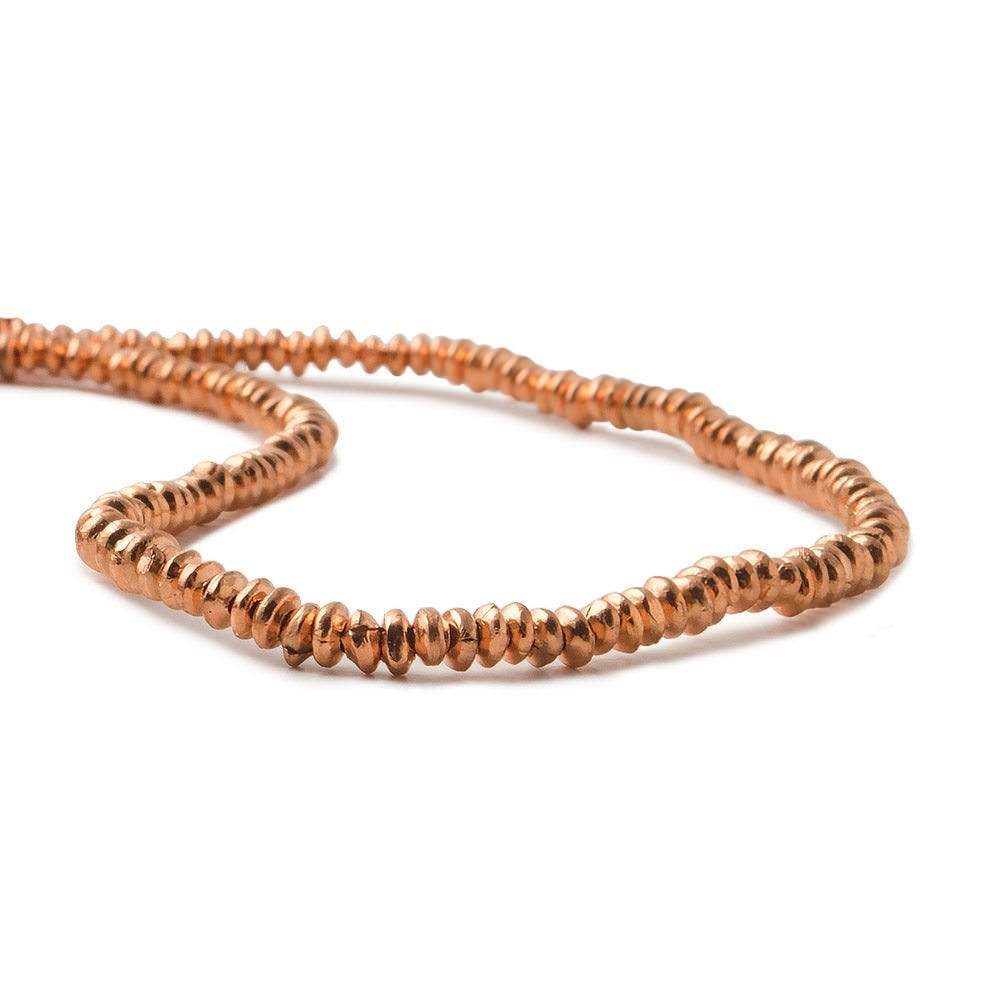 2mm Copper Rondelle 8 inch 154 pcs - Beadsofcambay.com