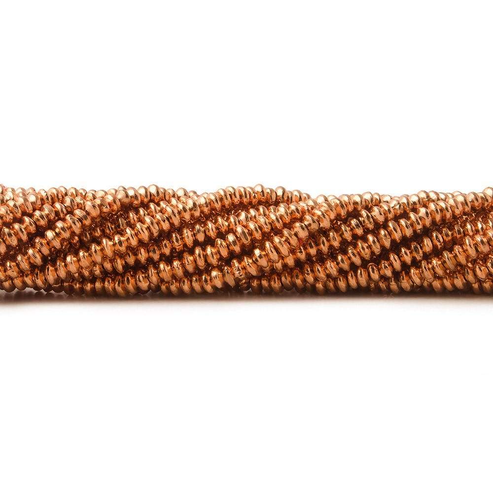 2mm Copper Rondelle 8 inch 154 pcs - Beadsofcambay.com
