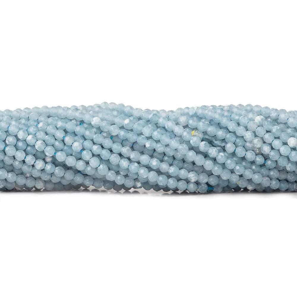 2mm Cornflower Blue Angelite microfaceted round beads 13 inch 140 pieces - Beadsofcambay.com