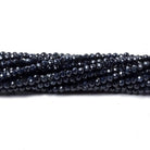 2mm Dark Blue Sapphire Micro Faceted Rondelle Beads 18 inch 260 pieces - Beadsofcambay.com