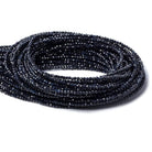 2mm Dark Blue Sapphire Micro Faceted Rondelle Beads 18 inch 260 pieces - Beadsofcambay.com