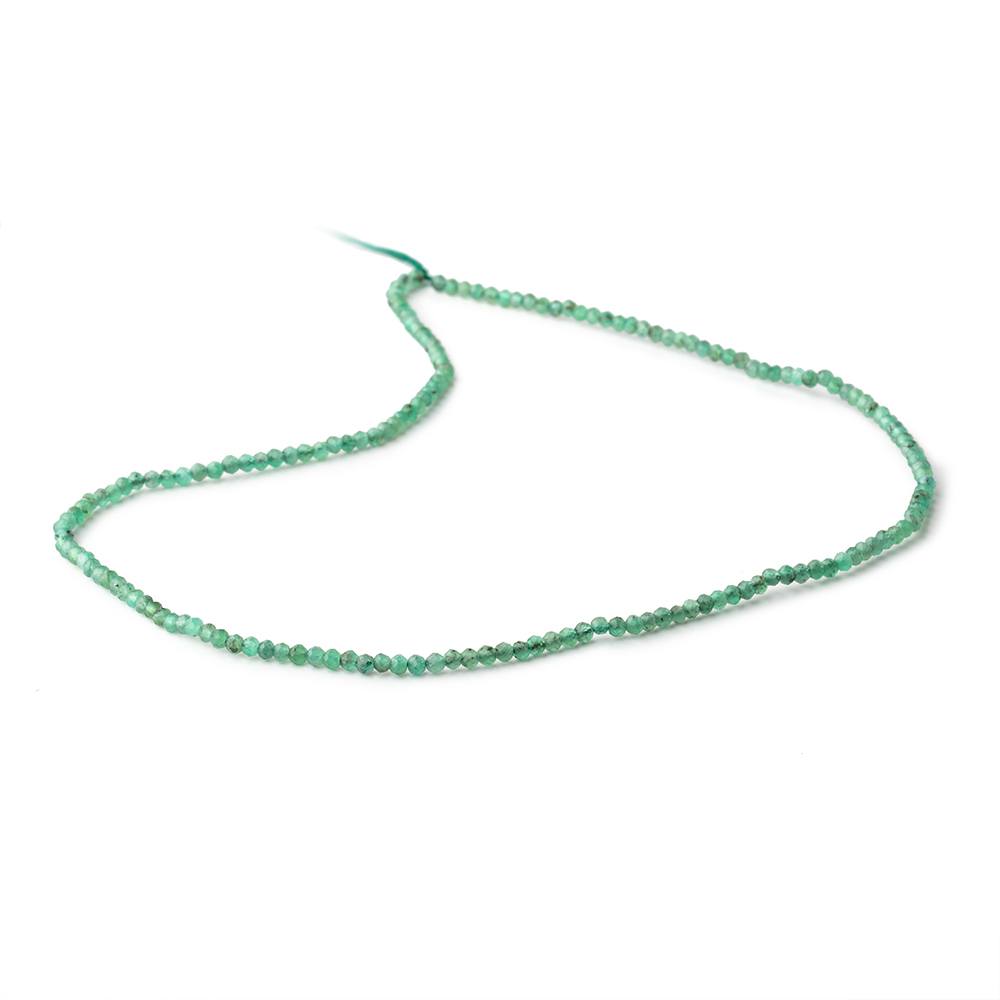 2mm Emerald Micro Faceted Rondelle Beads 12.5 inch 168 pieces - Beadsofcambay.com