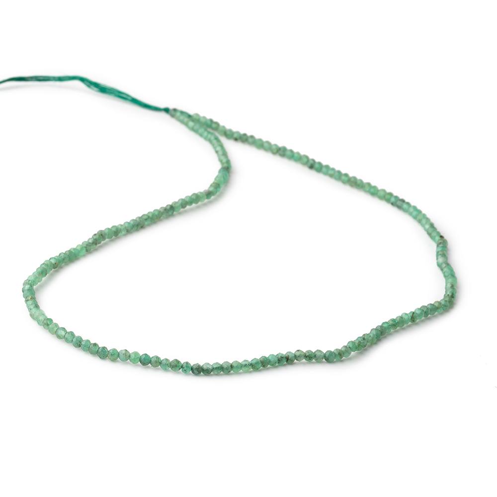 2mm Emerald Micro Faceted Rondelles 12.5 inch 168 Beads - Beadsofcambay.com