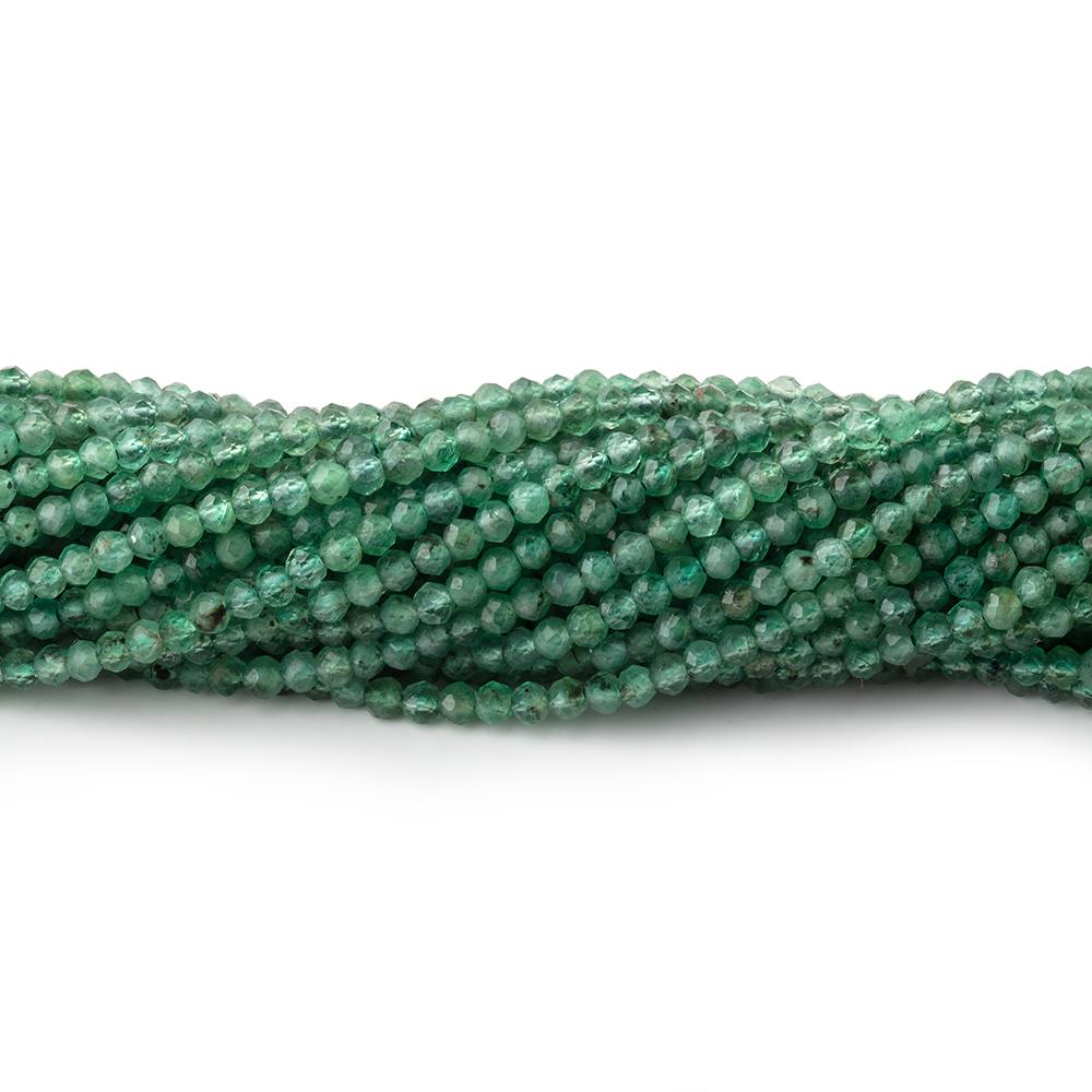 Beadsofcambay 2mm Emerald Micro Faceted Rondelles 12.5 inch 168 Beads