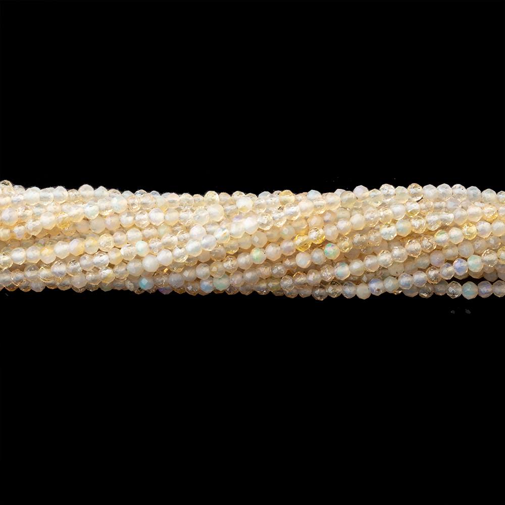 Beadsofcambay 2mm Ethiopian Opal Micro Faceted Rondelle Beads 16 inch 248 pieces