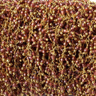 2mm Garnet microfaceted round Gold plated Dangling Chain by the foot - Beadsofcambay.com