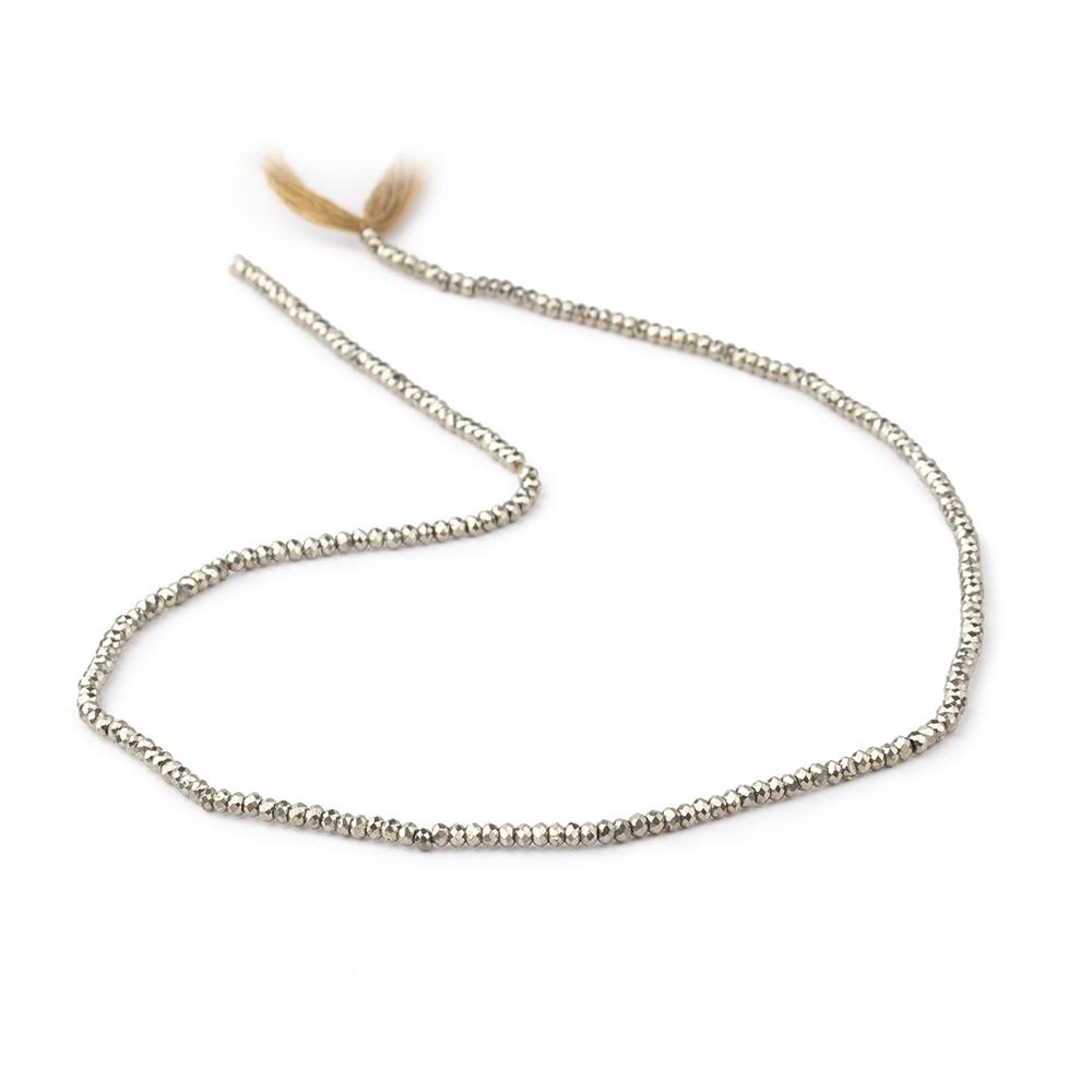 2mm Golden Pyrite Micro Faceted Rondelle Beads 12.5 inches 227 pieces AAA - Beadsofcambay.com