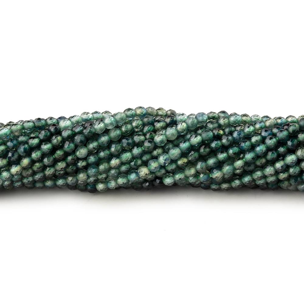 2mm Green Sapphire Micro Faceted Round Beads 12.5 inch 158 pieces - Beadsofcambay.com