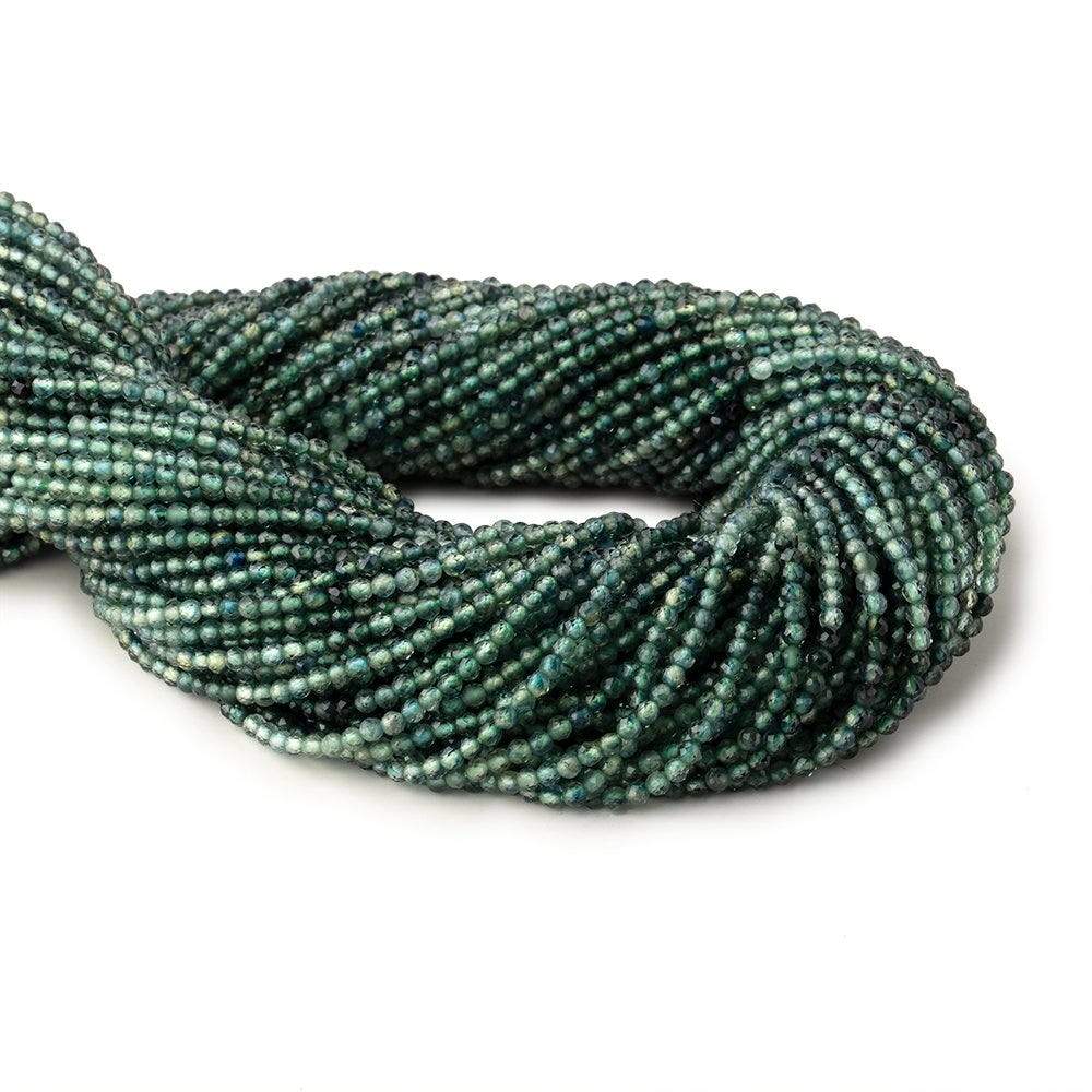 2mm Green Sapphire Micro Faceted Round Beads 12.5 inch 158 pieces - Beadsofcambay.com