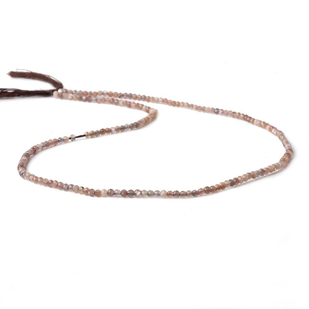 2mm Grey and Brown Moonstone Micro Faceted rondelle beads 13 inch 220 pieces AAA - Beadsofcambay.com
