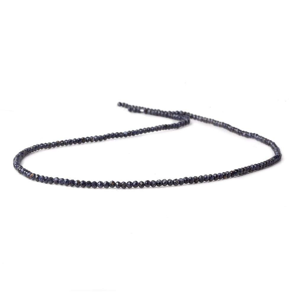 2mm Grey & Blue Sapphire micro faceted rondelles 13 inch 200 beads - Beadsofcambay.com