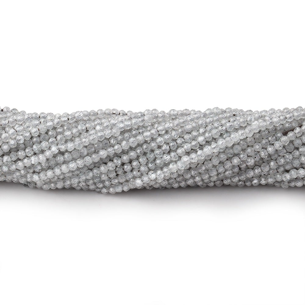 2mm Grey Zircon Micro Faceted Rondelle Beads 12.5 inch 187 pieces - Beadsofcambay.com