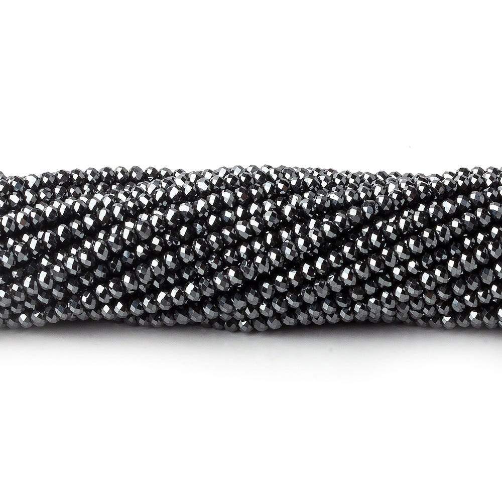 2mm Hematite Micro Faceted Rondelle Beads 13 inch 200 pieces - Beadsofcambay.com