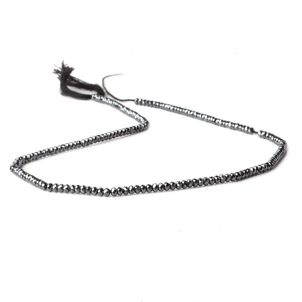 2mm Hematite Micro Faceted Rondelle Beads 13 inch 200 pieces - Beadsofcambay.com