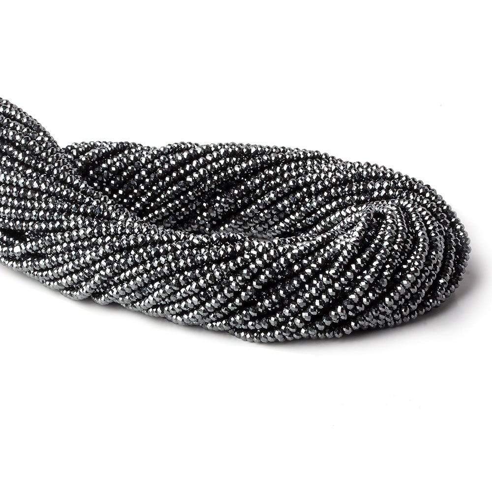 2mm Hematite Micro Faceted Rondelle Beads 13 inch 200 pieces - Beadsofcambay.com