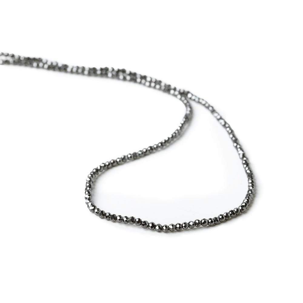 2mm Hematite Micro Faceted round beads 13 inch 180 pcs - Beadsofcambay.com