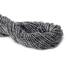 2mm Hematite Micro Faceted round beads 13 inch 180 pcs - Beadsofcambay.com