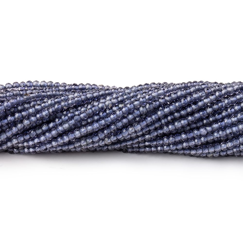 2mm Iolite Micro Faceted Rondelle Beads 13 inches 220 pieces AAA - Beadsofcambay.com