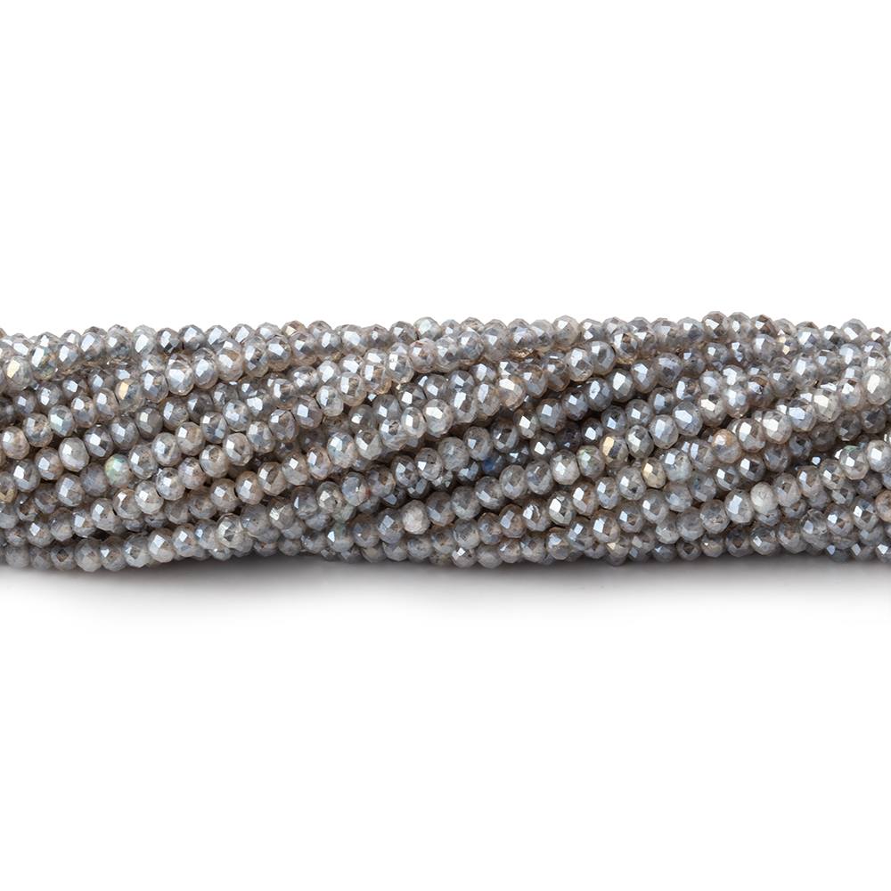 2mm Labradorite Micro Faceted Rondelle Beads 12.5 inch 224 pieces - Beadsofcambay.com