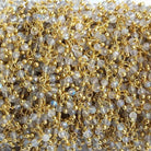 2mm Labradorite micro faceted round Gold Dangling Chain by the foot 110 pcs - Beadsofcambay.com