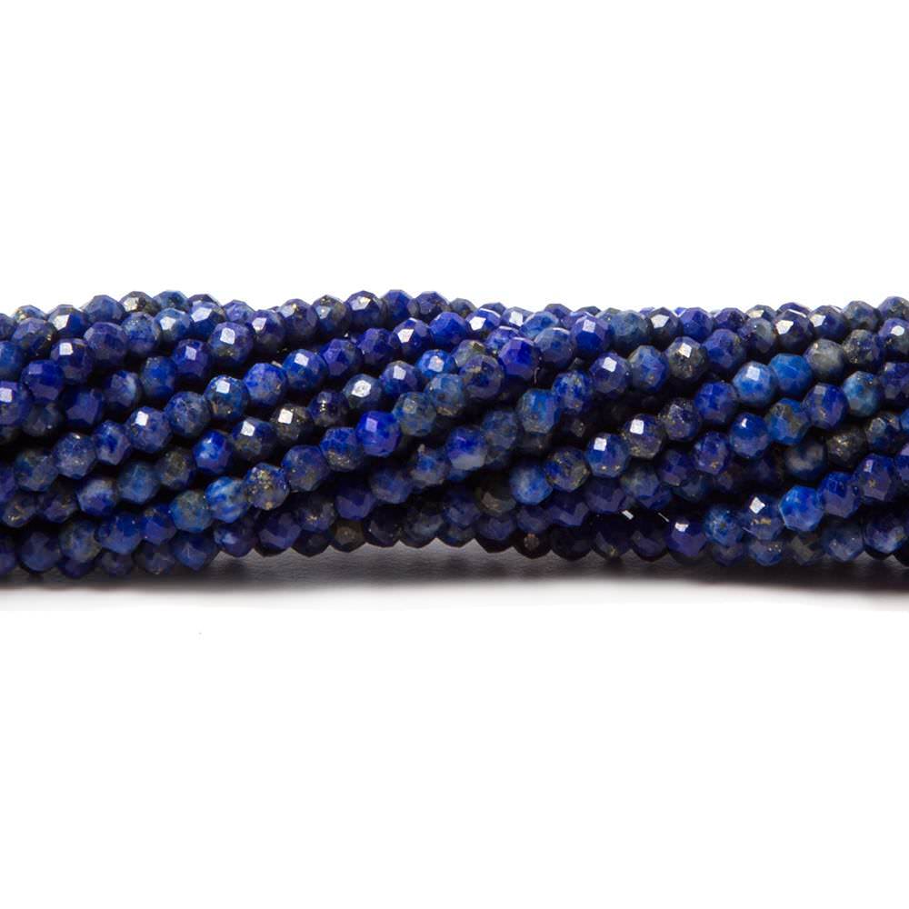 2mm Lapis Lazuli micro-faceted rondelle beads 13 inches 175 pieces - Beadsofcambay.com