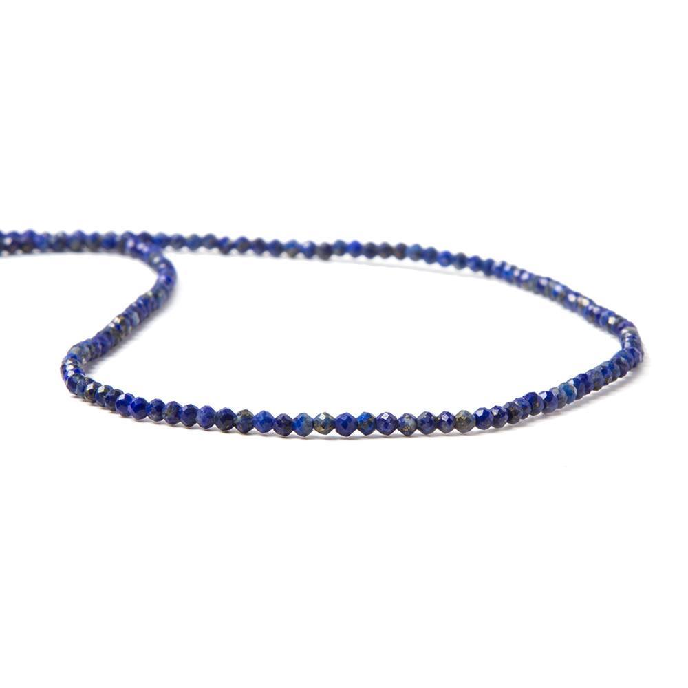2mm Lapis Lazuli micro-faceted rondelle beads 13 inches 175 pieces - Beadsofcambay.com