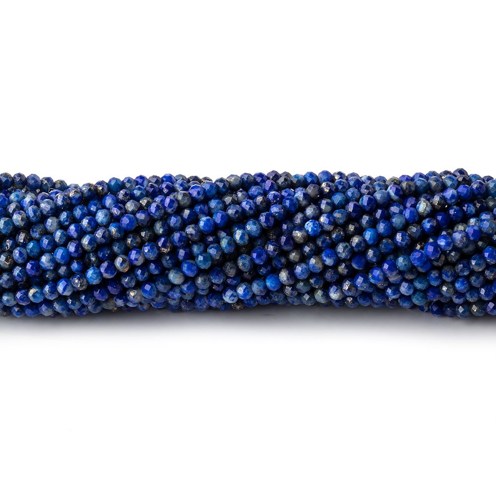2mm Lapis Lazuli micro faceted rondelles 13 inch 200 beads - Beadsofcambay.com