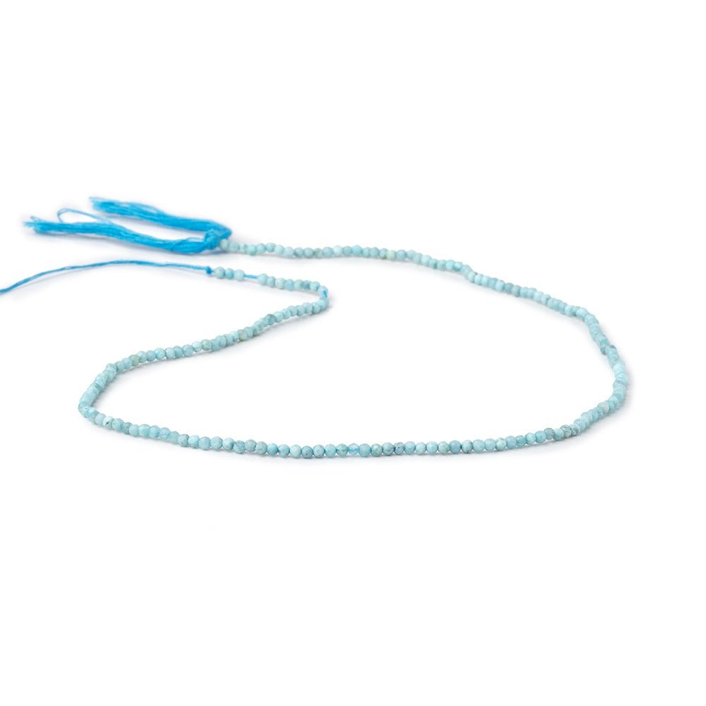 2mm Larimar micro faceted round beads 12.5 inch 180 pieces - Beadsofcambay.com