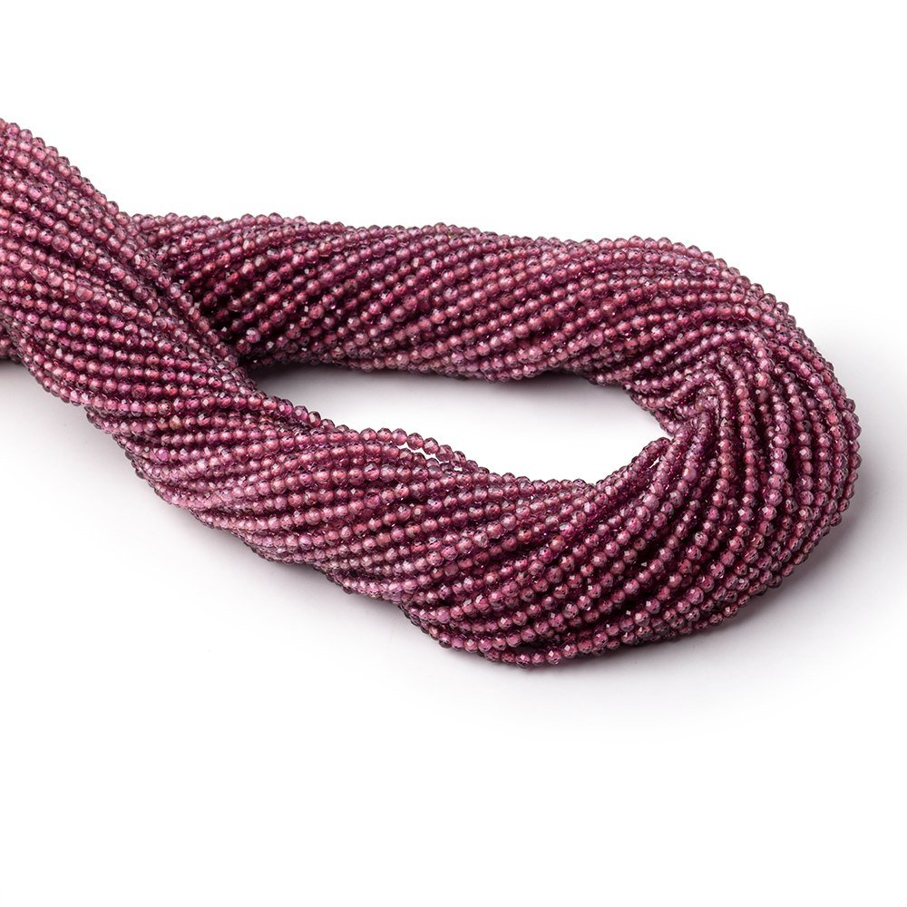 2mm Malaia Garnet Micro Faceted Round Beads 13 inch 178 pieces - Beadsofcambay.com