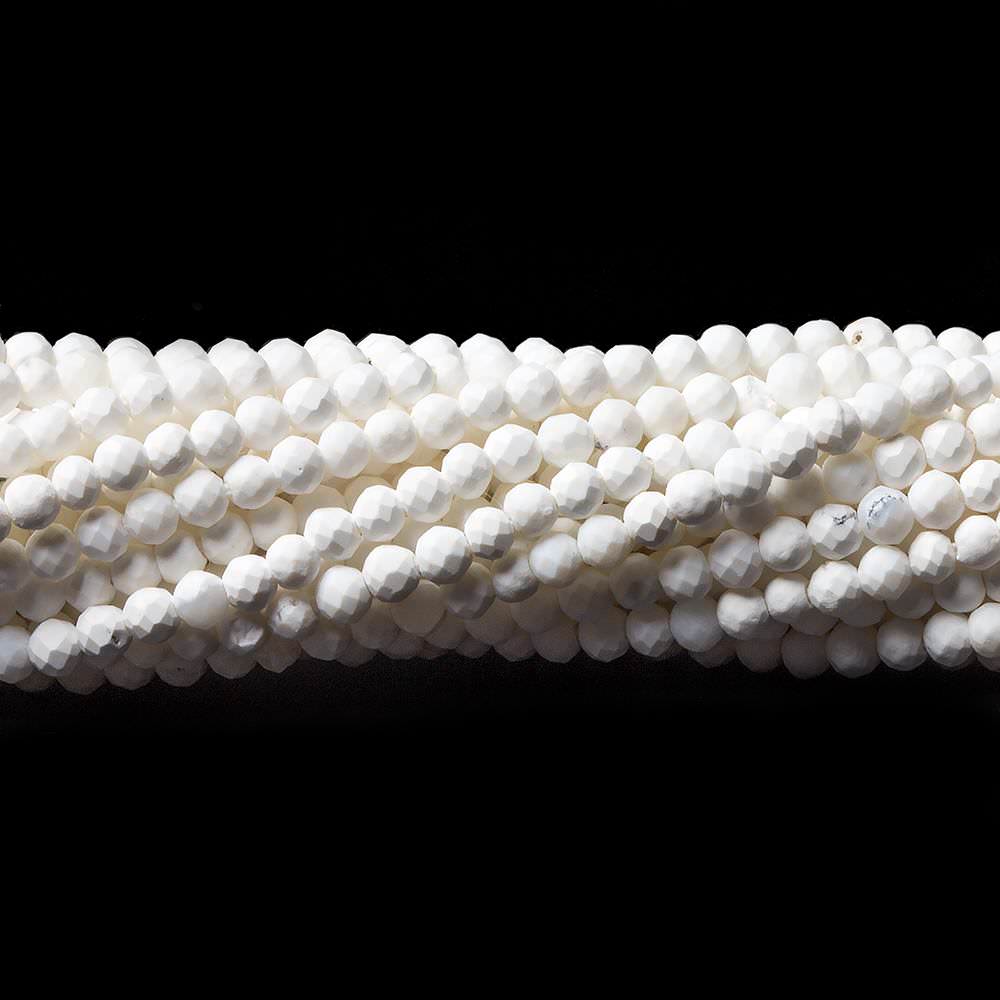 2mm Matte Magnesite Micro Faceted round beads 13 inch 180 pieces - Beadsofcambay.com