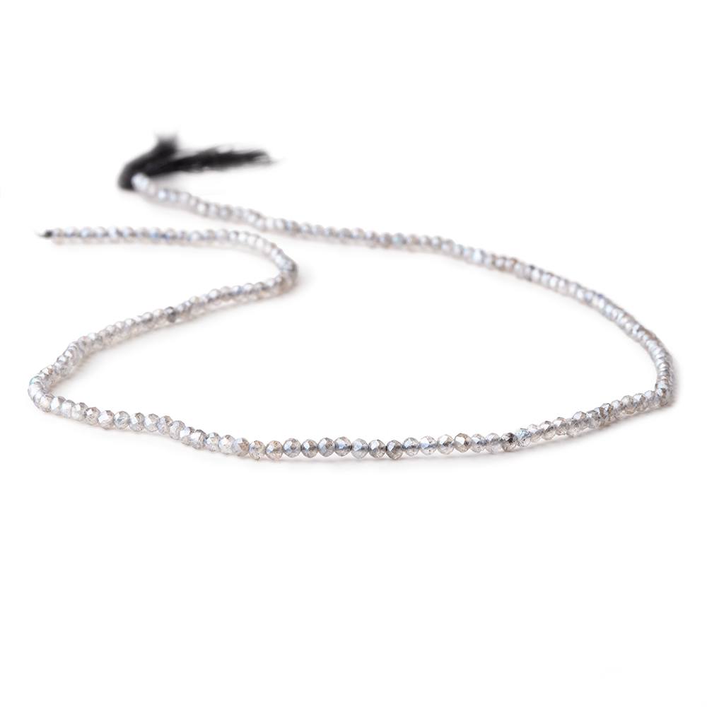2mm Metallic Labradorite micro faceted rondelle beads 13 inch 170 pieces - Beadsofcambay.com