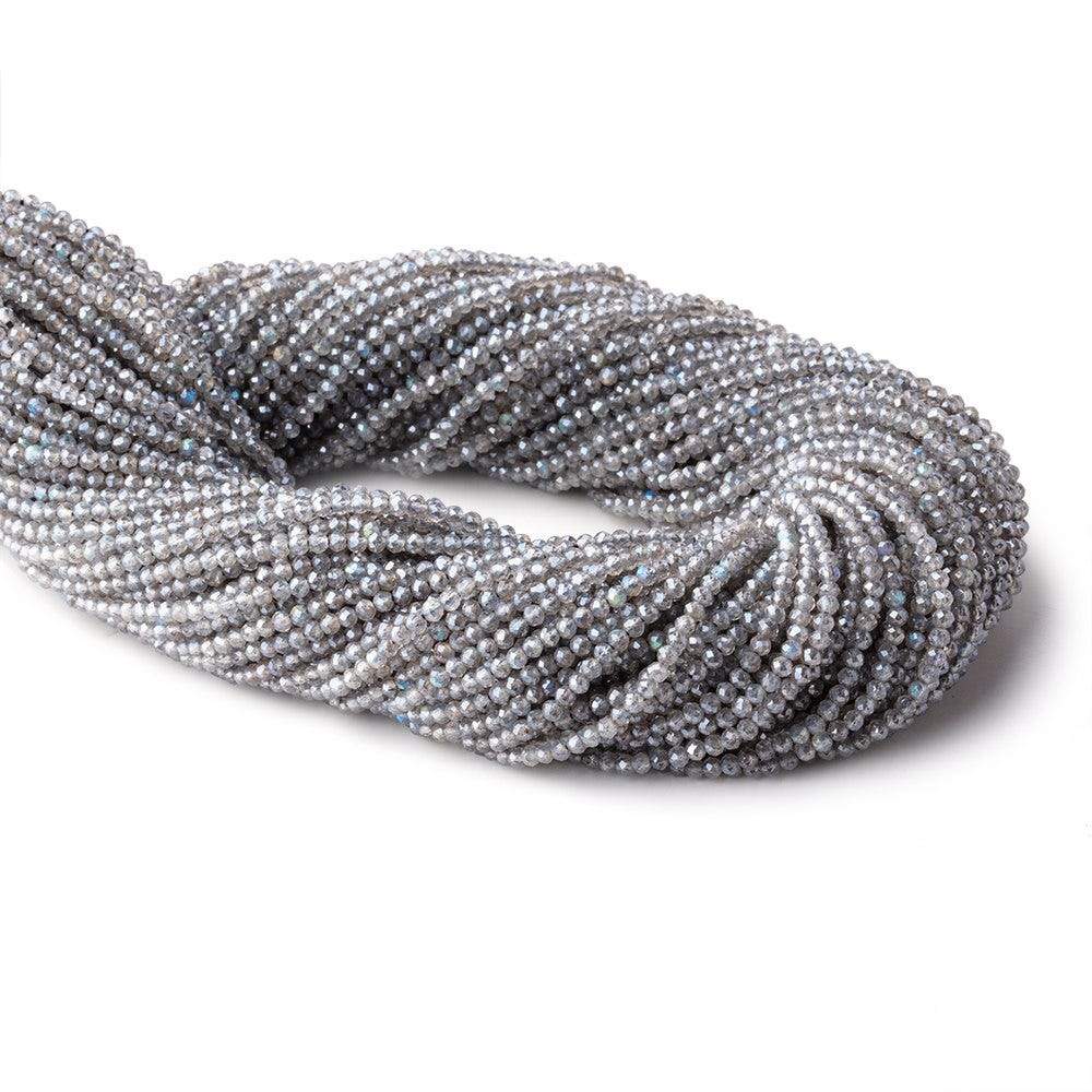 2mm Metallic Labradorite micro faceted rondelle beads 13 inch 170 pieces - Beadsofcambay.com