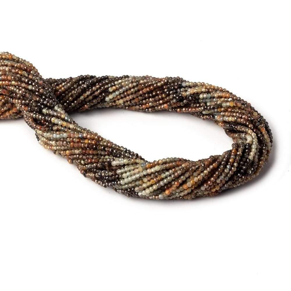 2mm Multi Brown Sapphire Micro Faceted rondelle beads 13 inch 200 pieces - Beadsofcambay.com