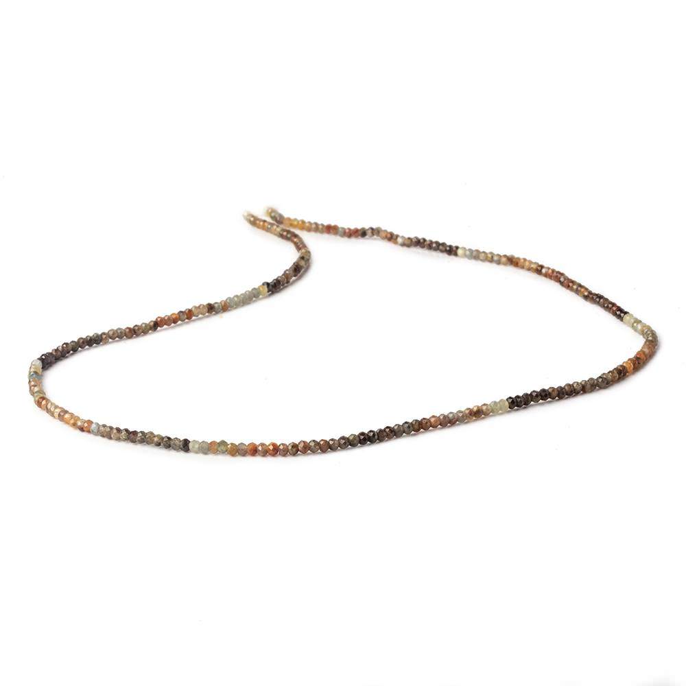 2mm Multi Brown Sapphire Micro Faceted rondelle beads 13 inch 200 pieces - Beadsofcambay.com