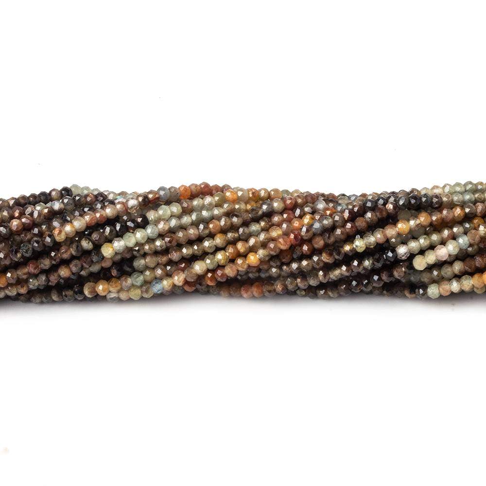 2mm Multi Brown Sapphire Micro Faceted rondelle beads 13 inch 200 pieces - Beadsofcambay.com