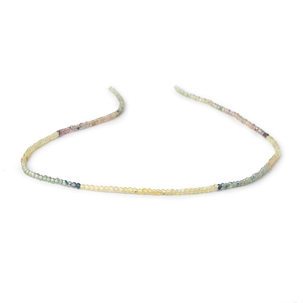 2mm Multi Color Fancy Sapphire Micro Faceted Round Beads 12.5 inch 200 pieces - Beadsofcambay.com