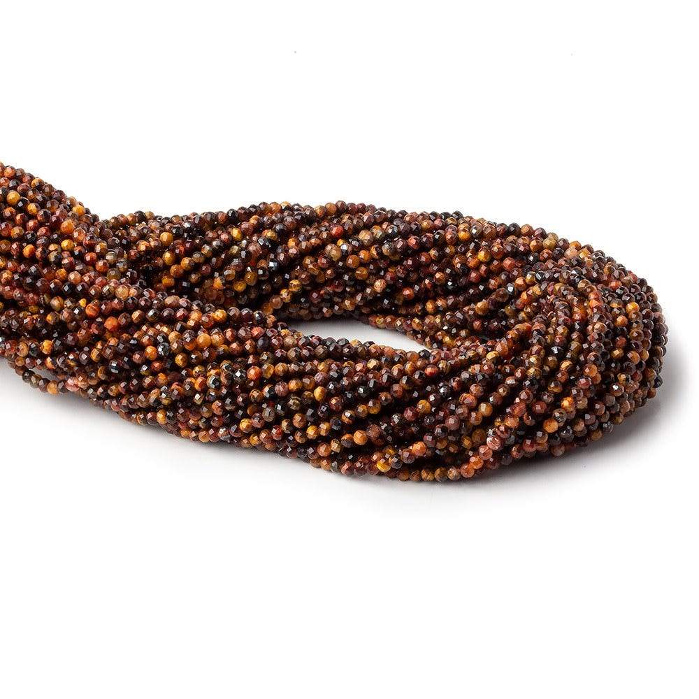 2mm Multi Color Tiger's Eye microfaceted round beads 13 inch 175 pieces - Beadsofcambay.com