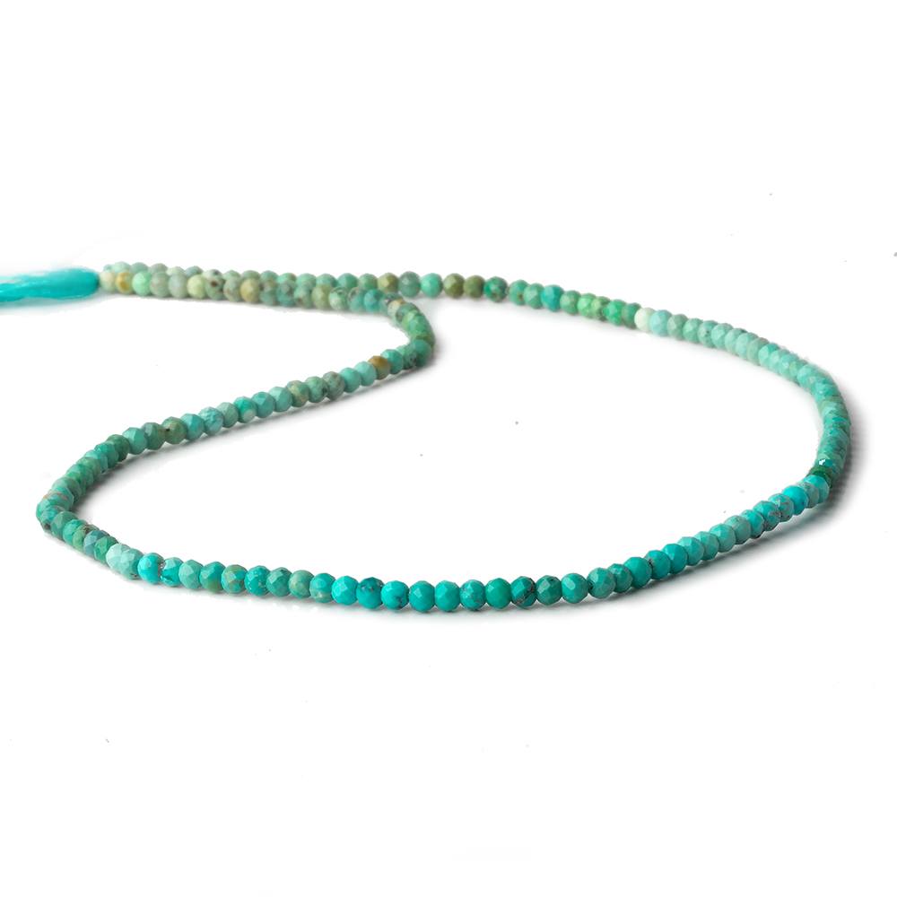 2mm Multi Color Turquoise micro-fine faceted rondelles 13 inch 140 pieces AA - Beadsofcambay.com