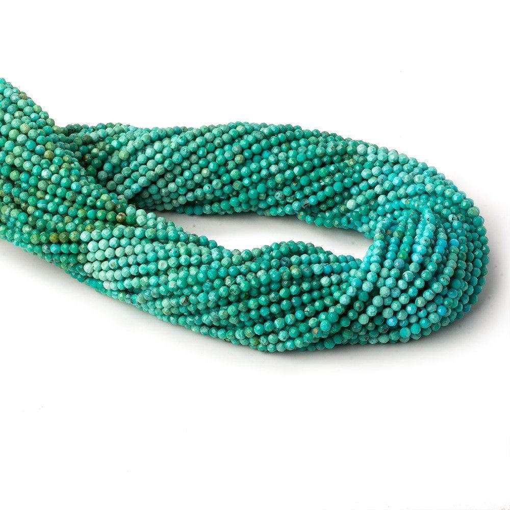 2mm Multi Color Turquoise micro-fine faceted rondelles 13 inch 140 pieces AA - Beadsofcambay.com
