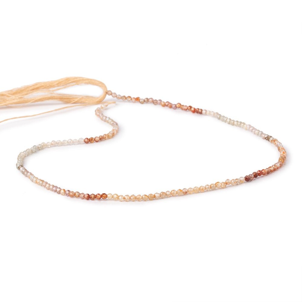 2mm Multi Color Zircon Micro Faceted Round Beads 12.5 inch 164 pieces AA - Beadsofcambay.com